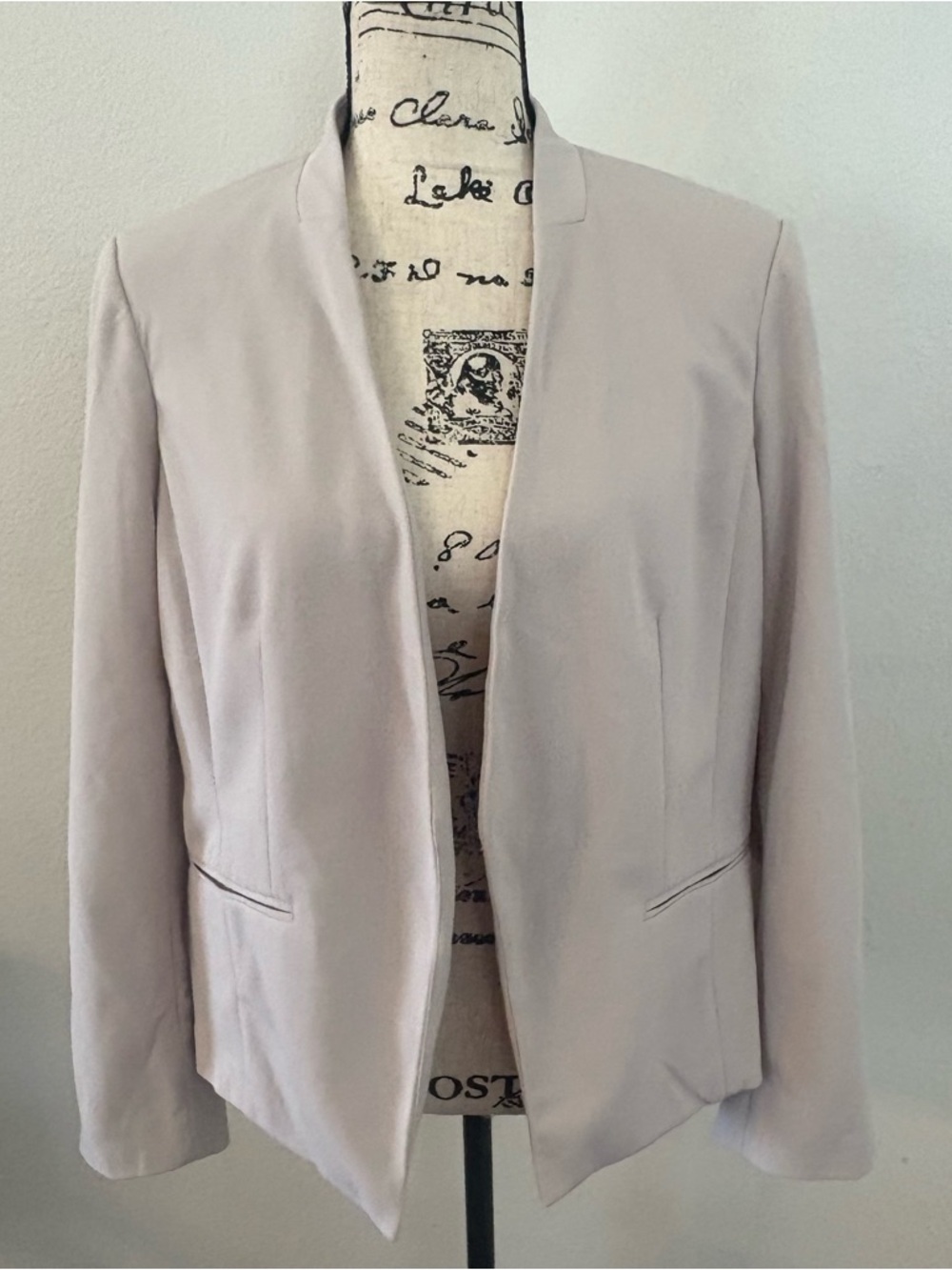 Premise Soft Light Light Gray-cream Open-Front Blazer